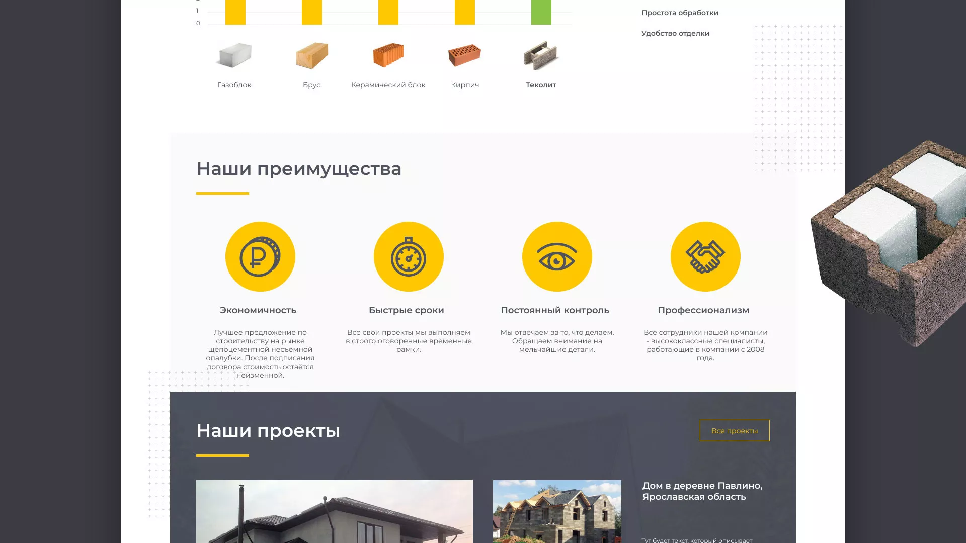 Создание сайта для строительной компании «ЭКОДОМ» в Полярных Зорях